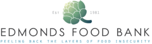 A green banner with the words " food " and an artichoke.